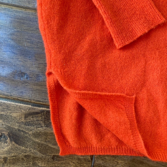 Absolut Cashmere Poncho Sweater Camille Orange Small 100% Cashmere Oversized - Picture 6 of 9